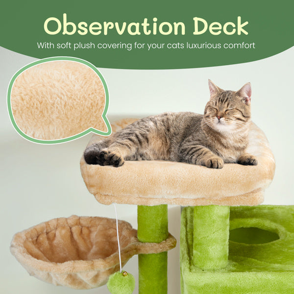 3-inch Yellow-green Speaker-shaped Double-layer Cat House Hammock Cat Bed