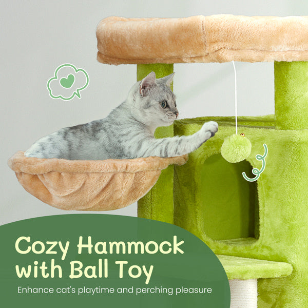 3-inch Yellow-green Speaker-shaped Double-layer Cat House Hammock Cat Bed