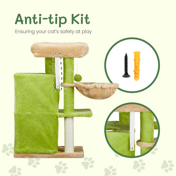 3-inch Yellow-green Speaker-shaped Double-layer Cat House Hammock Cat Bed