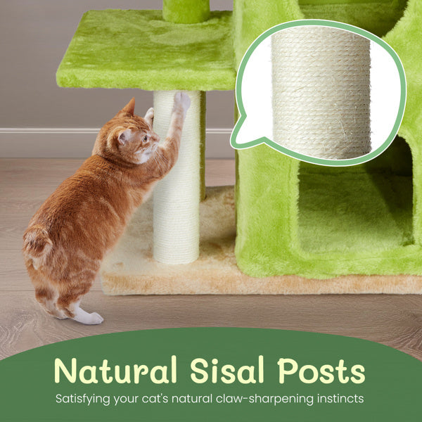 3-inch Yellow-green Speaker-shaped Double-layer Cat House Hammock Cat Bed